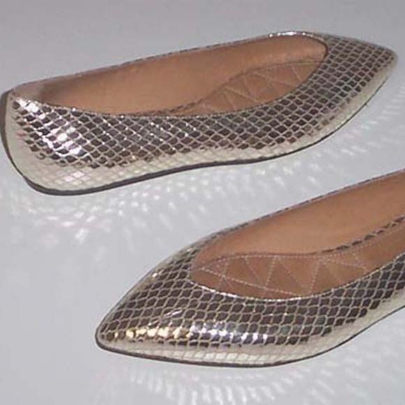 NEW ISABEL MARANT Plumy gold python print flat 37 - Picture 4 of 5